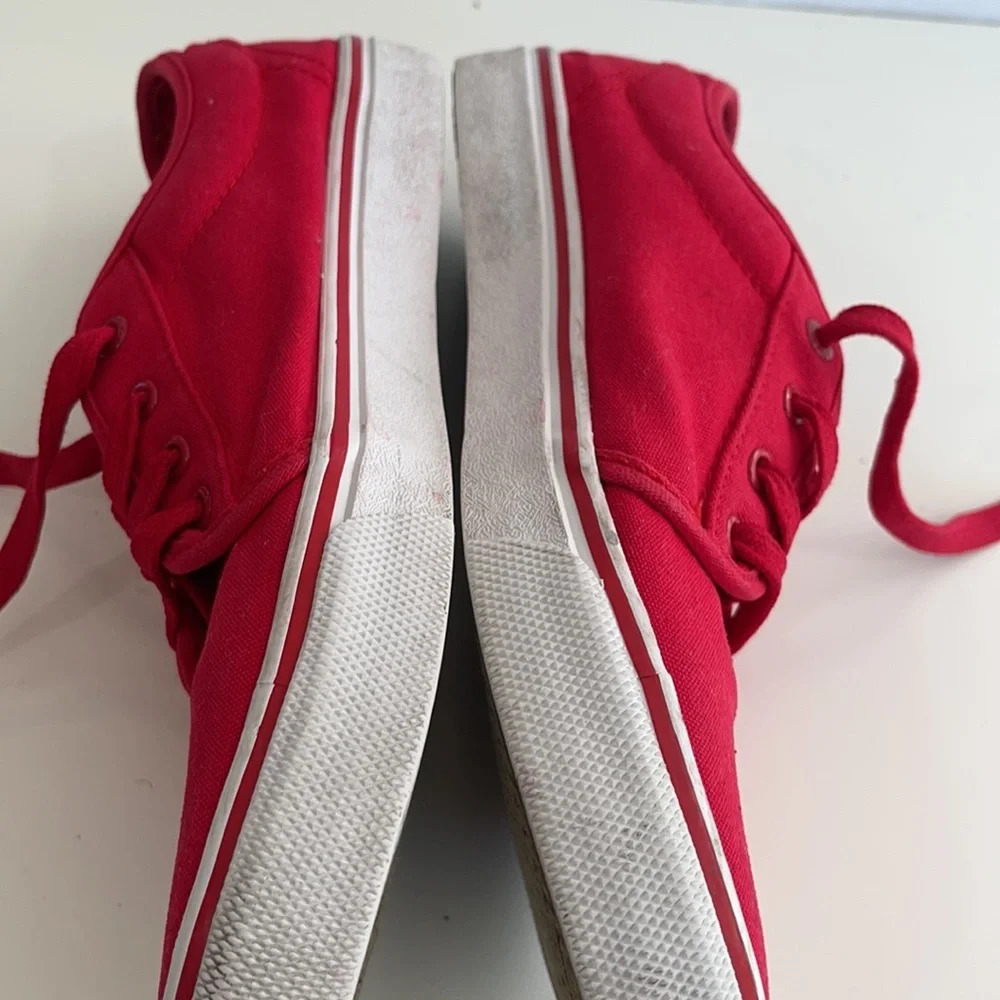 Levi’s Mens Red Canvas sneakers shoes size 7.5 - Picture 11 of 12